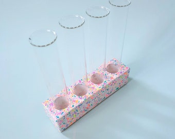 Propagation Station - handmade from eco resin, rainbow terrazzo