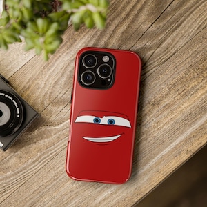 Tough Cases Lightning McQueen Phone Case, Cars Movie Red Car Design, Protective Cover, Hard Shell, Shockproof, iPhone Samsung Galaxy