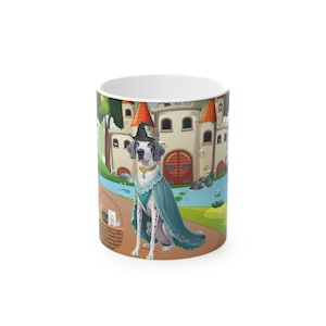 Deutsche Dogge Tarot Kartenleger mit Schloss, Fledermäusen und Gespenstern - Tasse die die Farbe wechselt!