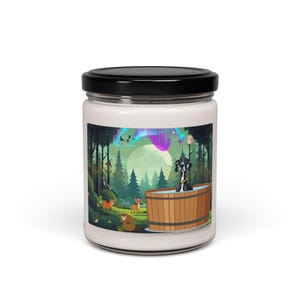 Great Dane in Whimsical Forest - Scented Soy Candle