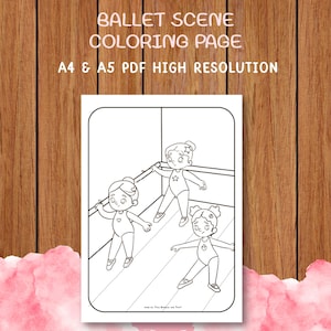 Ballet Barre Girls - Kleurplaat | Afdrukbare balletzine voor kinderen – originele lijntekeningen