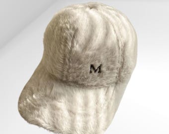 Camel Faux Fur Newsboy Hat: Plush Winter Baseball Cap. - Etsy display picture 1