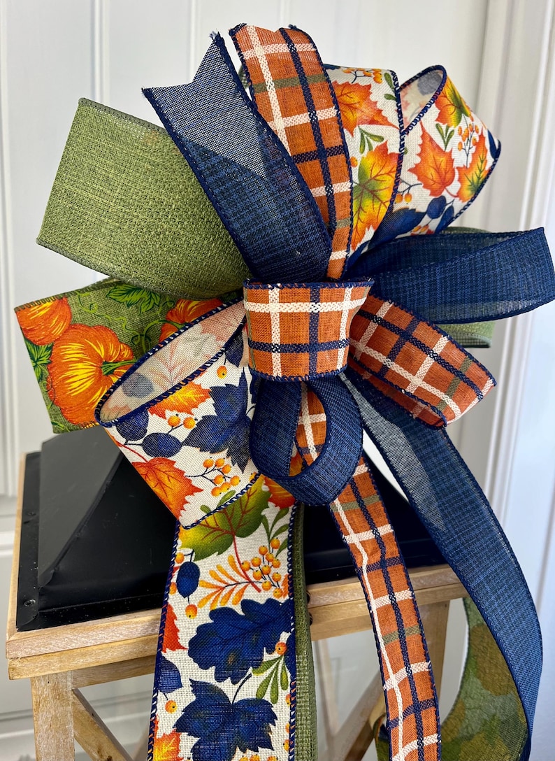 Fall Theme Ribbon Fall Pumpkin Bow for Lantern Swag #3 - Etsy