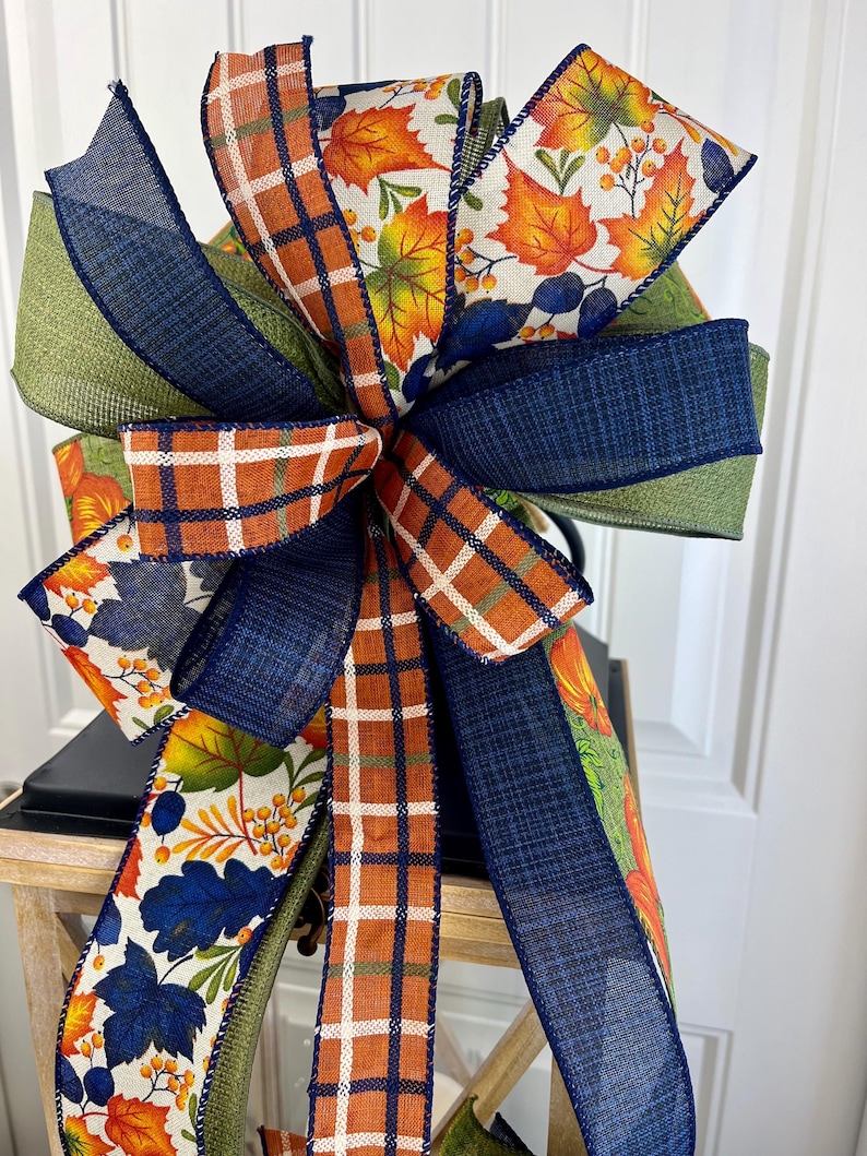 Fall Ribbon Bow Fall Pumpkin Bow for Lantern Swag #3 - Etsy