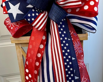 XL Patriotic Bow - #2- 14” X 26”