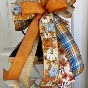 Fall Pumpkin bow for lantern swag #1