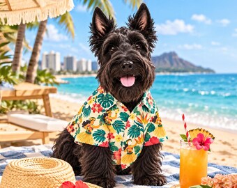 Hawaiian Pet Shirt | Tropical Aloha Pet Clothes | Cute Summer Outfit for Dogs