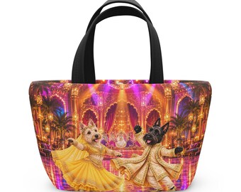 Maharaja Disco Scottish Terrier Lunchtasche | Bollywood-Tanzkunst | Buntes Geschenk für Hundeliebhaber
