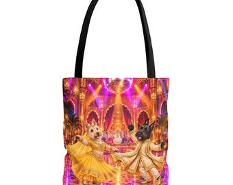 Maharaja Disco Scottish Terrier Tragetasche | Bollywood-Tanzkunst | Farbenfrohes Geschenk für Hundeliebhaber | Einzigartige Einkaufstasche