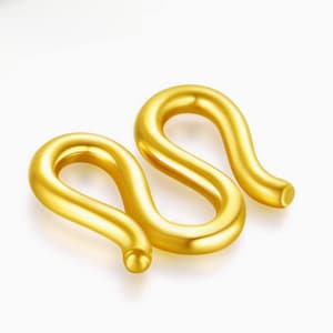 24K Genuine 999 Gold No gold plated D.I.Y M Shape Clasp Universal buckle for bracelet or necklace classic 211