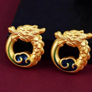 24k Genuine Yellow Gold 999 Dragon charm luck Lucky pendant Perfect gift 223