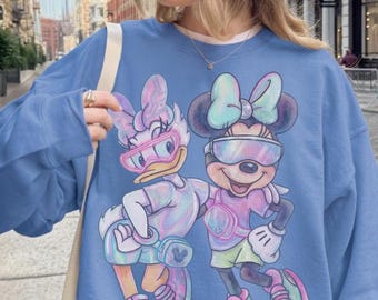 Retro Minnie Daisy Sweatshirt, Spooky Disney Besties, Trick Or Treat 2026 Sweatshirt, Disneyland Halloween Matching Trip Shirt