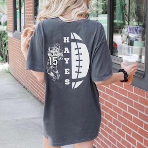 Comfort Colors Custom Football Shirt, Football Season Shirt, Game Day Football Tee, Football, Gift Mom Shirt, Matching Football Player Tee