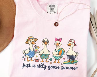 Comfort Colors Silly Goose Shirt Goose T-Shirt Summer Shirt Silly Goose Shirts Funny Graphic Shirt Cute Goose Shirt, Beach Shirt
