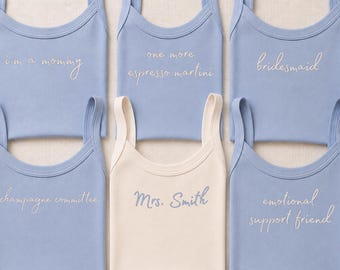 Custom Bride Racer Tank | Bride Strap Tank Top | Bridesmaid Proposal | Bachelorette Party Shirts | Bridesmaid Gift
