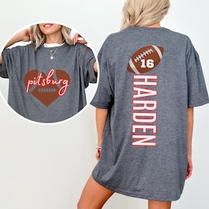 Camisa personalizada com nome e número de jogador de futebol, camiseta de futebol, camisa de futebol para mães, camisa personalizada com nome de time, camiseta de futebol americano para ensino médio