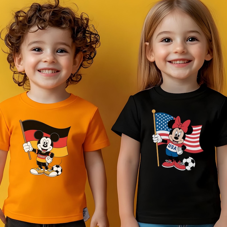 Disney Football Toddler Shirt, Mickey and Friends Soccer Tee, Retro National Team Jersey, Scotland Brazil England USA France Mexico Canada image 6