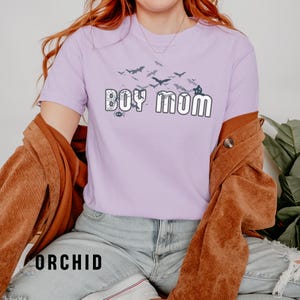 Comfort Colors Boy Mom Shirt: Toile Floral Pregnancy Announcement