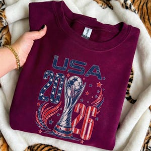 Retro USA 2026 fotbollsfantröja och hoodie, USA fotbollsvärld vintage-skjorta, amerikansk fotbollströja, fotbollsfanpresent, amerikansk fotbollspresent bild 6