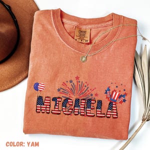 Maglietta per la famiglia del 4 luglio di Comfort Colors: maglietta patriottica personalizzata