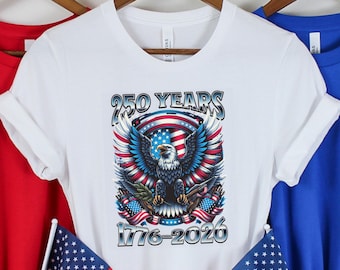 アメリカ合衆国建国250周年記念Tシャツ、独立記念日の愛国グラフィック