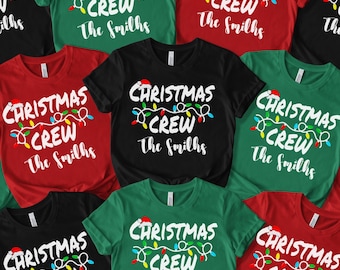 Personalized Christmas Crew 2026 Shirt, Custom Family Holiday Tee, Matching Group Outfit, Festive Name T-Shirt, Family Christmas Gift