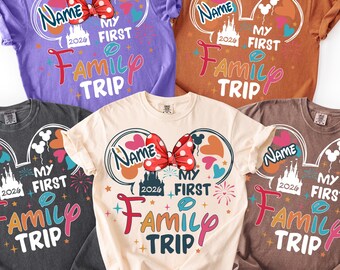 Custom My First Disney Trip Comfort Colors Shirt, Matching Disney Tees, Disney Vacation Family Shirts, Disneyworld 1st Trip Outfits