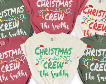 Christmas Crew Comfort Colors T-Shirt, Christmas Family Matching Boxy Tee, Christmas Group Tank