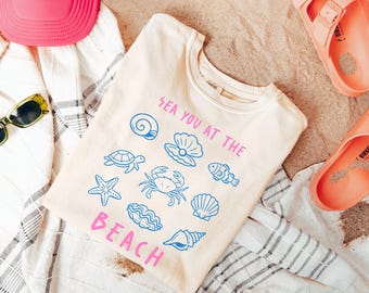 Comfort Colors Sea You at the Beach Shirt, Sea Animal Lover Shirt, Seashell Summer Vacation Tee, Ocean Sunset Shirt, Coastal Aesthetic Shirt
