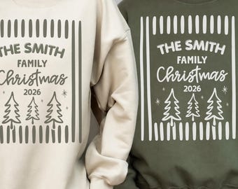 Custom Family Christmas Sweatshirt Hoodie, Matching Christmas 2026 Group TShirts, Personalized Christmas Shirt with Name, Xmas Holiday