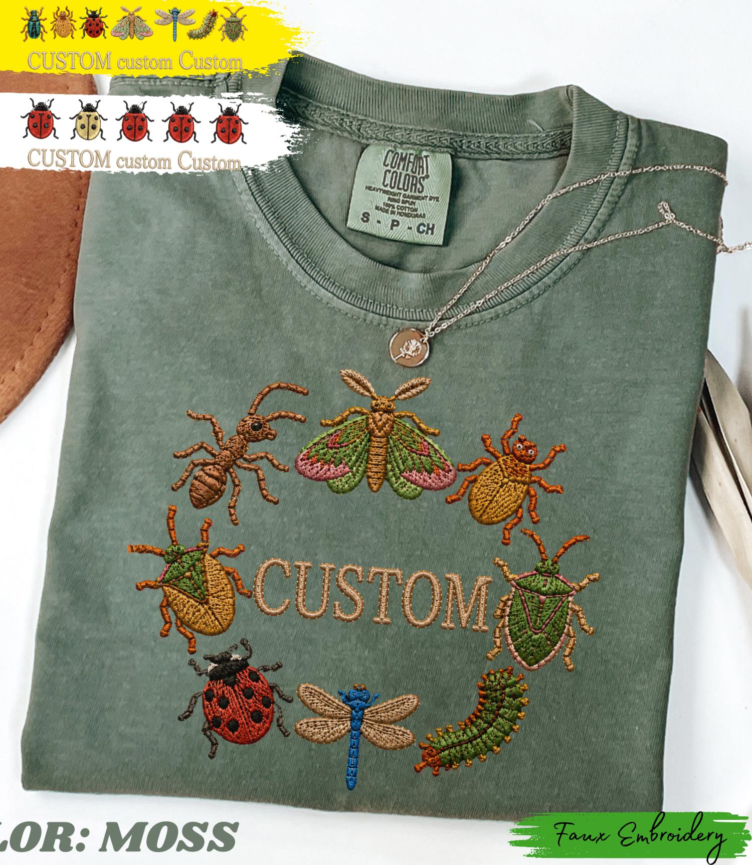 Faux Embroidery Comfort Colors® Bugs Summer Shirt, Bug Tee