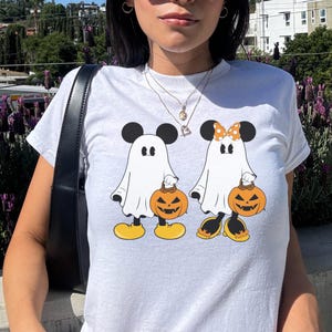 Disney Halloween Baby tee, Mickey Minnie Friends coquette, Womens disneyworld spooky tshirt y2k, pluto daisy donald shirt, cute disney top