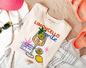 Comfort Colors® Retro Limoncello Spritz Tee, Lemon Shirt, Italy T-shirt, Coastal Granddaughter Aesthetic Amalfi Coast, Summer Shirt