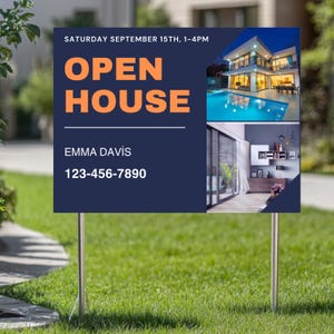 Personalized Real Estate Open House, For Sale Realtor Yard Sign, Advertising, Realty One, Open House Signs!