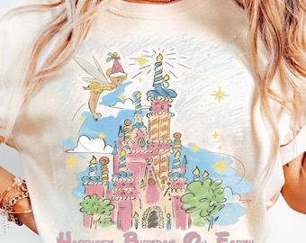 Comfort Colors Happiest Birthday on Earth Magical Castle Shirt, Disney Birthday Girl Tee, Disneyworld Birthday Matching Trip 2026
