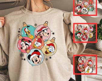Camiseta de Natal personalizada da Disney para a família, camisetas de Natal combinando, camiseta de Natal personalizada com personagens da Disney, camiseta "Mickey's Very Merry" de 2026