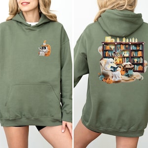 Retro Ghost Librarian Hoodie & Sweatshirt: Halloween Teacher Shirt
