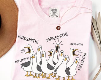 Comfort Colors® Custom Seagulls Teacher Shirt, Funny Teacher Tee, Teacher Appreciation Gift, Funny Personalized Teacher Nemo T-shirt