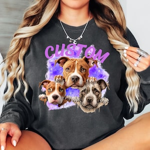 Comfort Colors Custom Pet Shirt: Vintage Bootleg Dog Remembrance Gift
