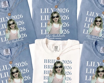 Custom Photo Bachelorette Comfort Colors Shirts, Comfort Colors Bridal Party Boxy Tee, Photo Party Tees Tanks, Personalized Bach Club Shirts