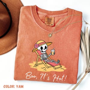 Summerween Skeleton Comfort Colors Shirt: Spooky Beach Vacation Tee