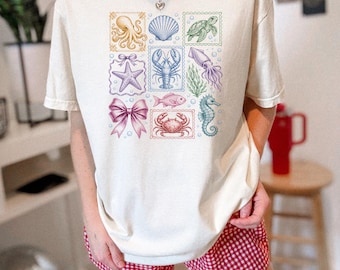 Comfort Colors® Seashell Shirt, Beach Shirt, Summer Graphic Tee, Ocean Lover, Sea Shell Tee, Summer Vacation Tshirt, Womens Beach Shirt