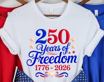 Maglietta per il 250° anniversario degli Stati Uniti, maglietta patriottica del 4 luglio