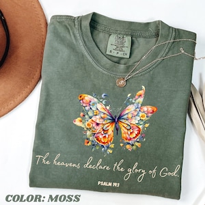 Comfort Colors Butterfly Bible Verse Shirt: Christian Women&#39;s Tee