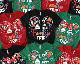 Custom My First Disney Trip Shirt, Matching Disney Tees, Disney Vacation Family Shirts, Disneyland Shirts, Disneyworld 1st Trip Outfits