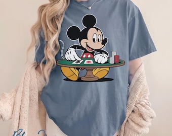 Comfort Colors Disney Mickey Mouse Pocker Jersey Shirt, Disney Mickey Mouse Shirt, Playing Card Shirt,Poker Card Games Country Girl Western