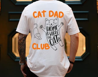 Chemise papa chat, t-shirt papa chat, tshirt club papa chat, t-shirt design avant arrière chemise chat drôle, amoureux des chats, nouvelle chemise papa chat, animal de compagnie