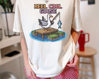 Comfort Colors Blocky Summer Goose Shirt, Creeper Graphic Tee, Gamer Fan Merchandise, Gift for boy, Gift for Girl