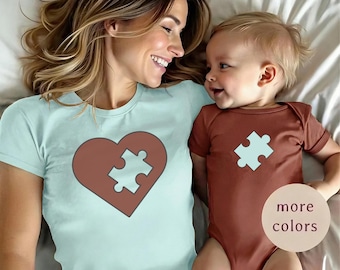 BELLA CANVAS Mom and Son Matching Shirts | Mommy and Me T-shirt or Bodysuit | Mother Daughter Neutral Brown | Mothers Day Gift