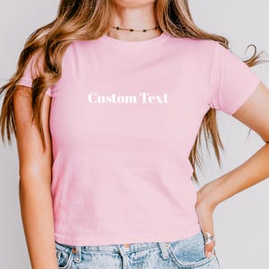 T-shirt bébé texte personnalisé de l'an 2000, haut court en t-shirt vintage des années 90, mode personnalisée de l'an 2000